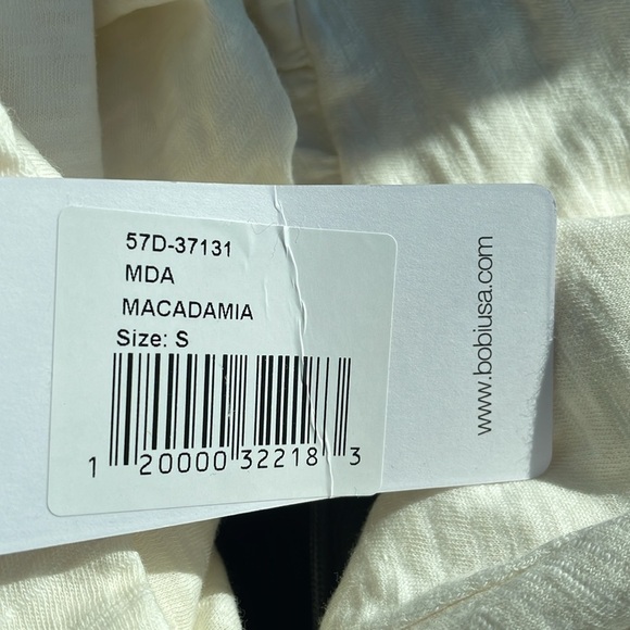 BOBI BASIC L/S CREWNECK TEE - MACADAMIA. Small. NWT! - Picture 2 of 2